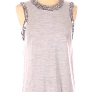 J.Crew Gray Sequin Sleeveless Sweater